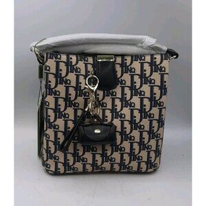 Brand New Tags Dinq Women's Purse Handbag Charms Top and Shoulder Handle Footed